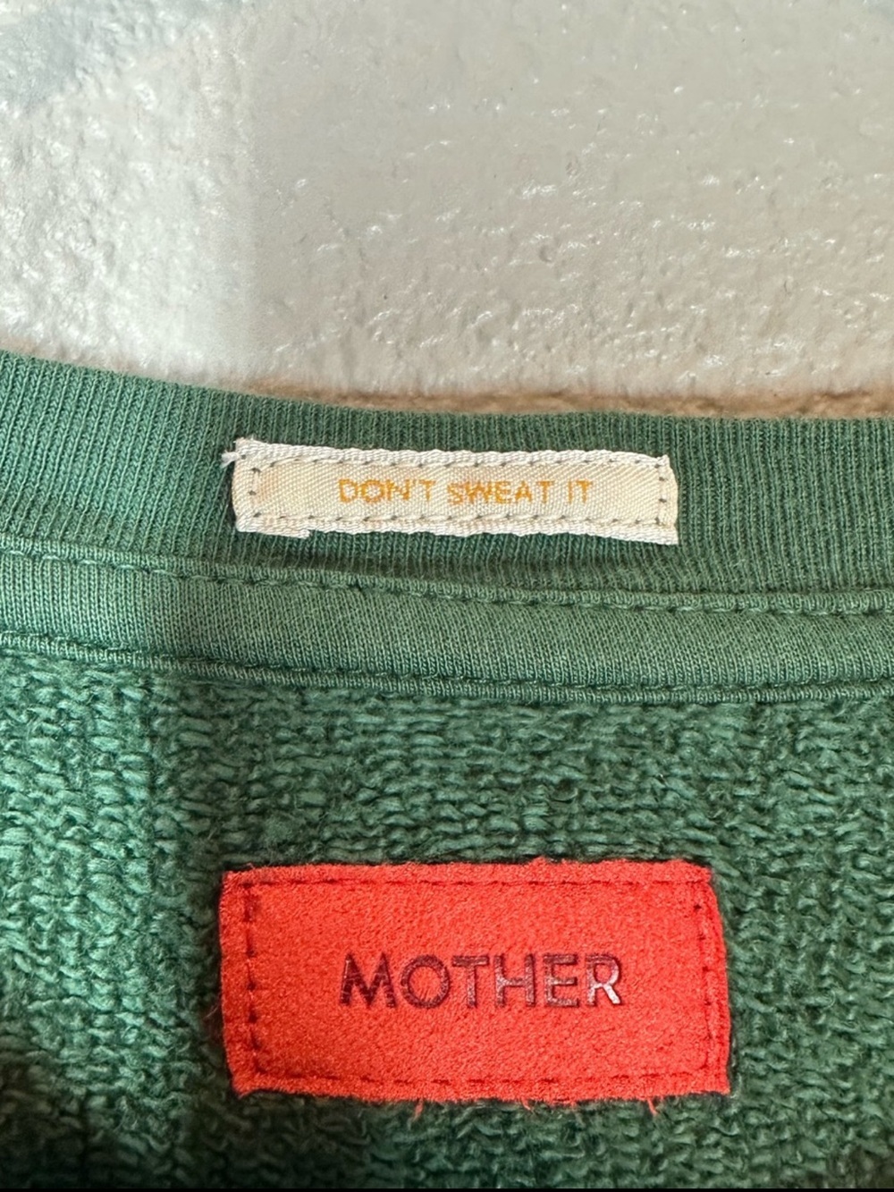 MOTHER The Drop Square Crewneck  Women’s Large Green Graphic Sweatshirt - Picture 4 of 9